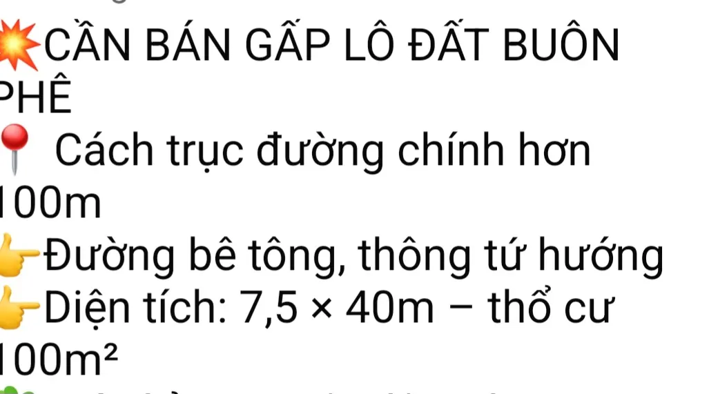 Bán 7.5 m² đất thổ cư — Phước Trạch 1, Xã Ea Phê (ảnh 1)