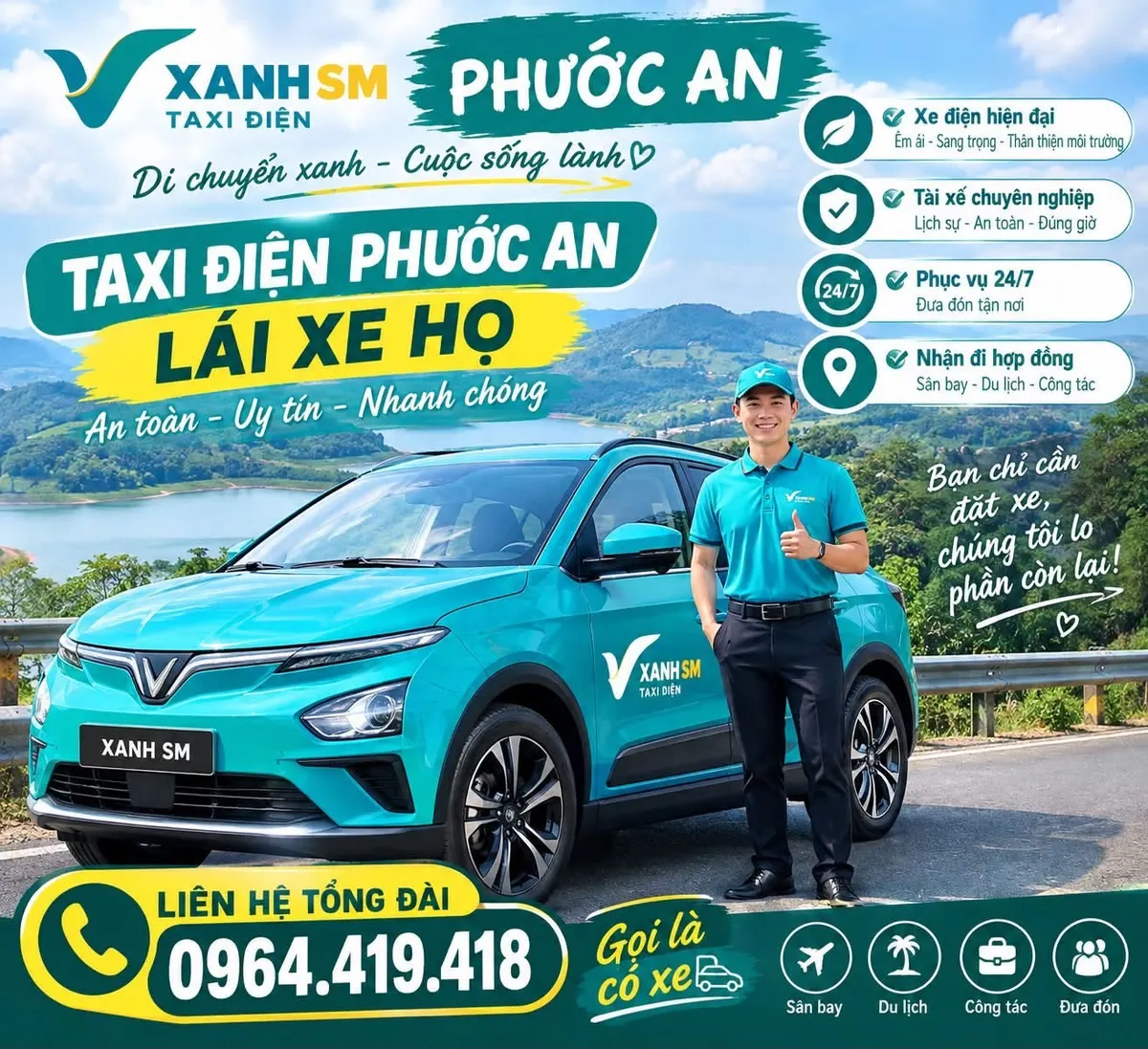 Taxi điện Phước An - Di chuyển xanh 🌱